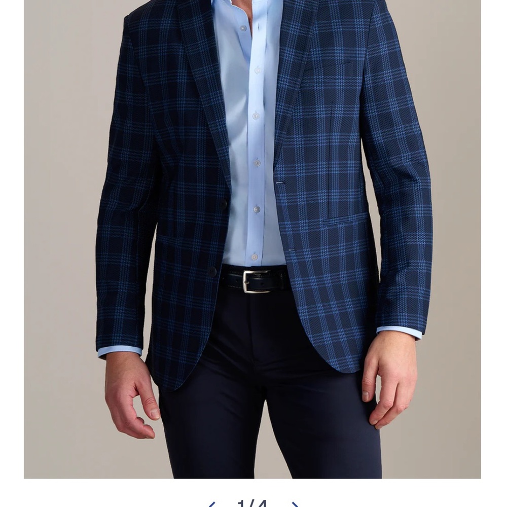 Men's Blue Checkered Blazer